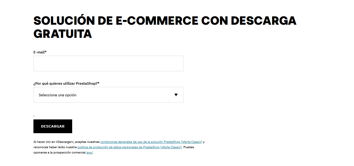 Descargar PrestaShop desde la web oficial