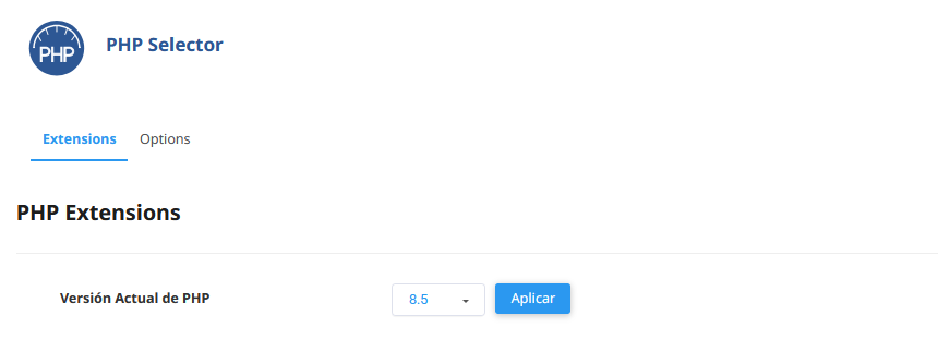 Seleccionar la versión de PHP correcta para instalar PrestaShop en un plan de hosting