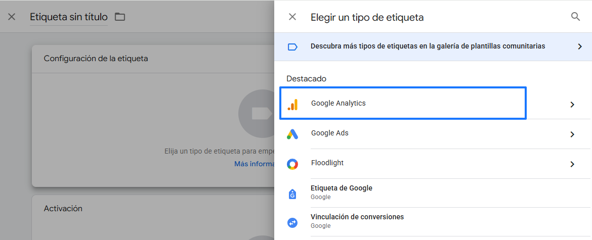 crear etiqueta google analytics en tag manager Crear una nueva etiqueta de Google Analytics en Tag Manager