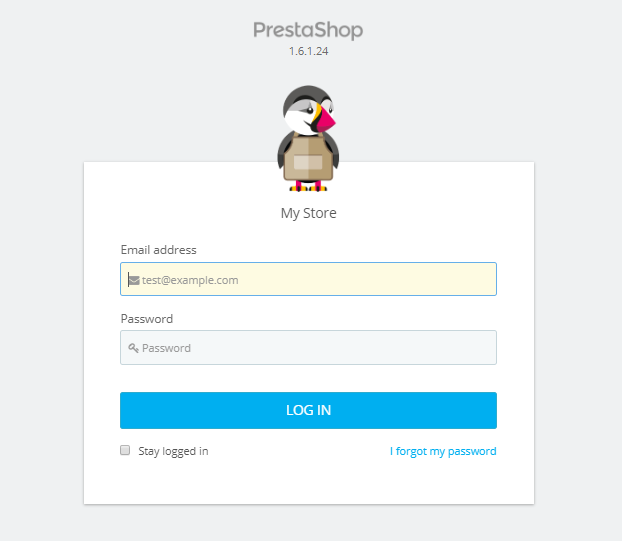 Pantalla de login - Cambiar la contraseña en PrestaShop