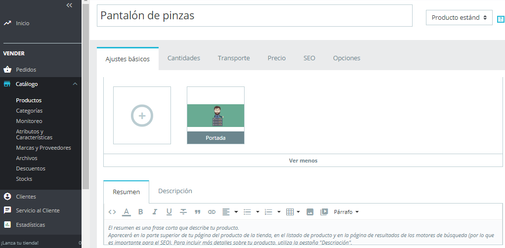 Añadir productos en PrestaShop