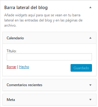 Borrar widgets en WordPress