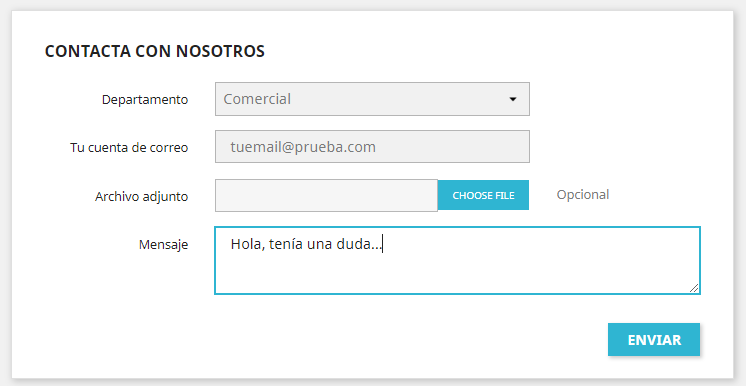 Formulario de contacto PrestaShop