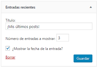 Personalizar widgets en WordPress