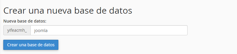 Crear base de datos en cPanel