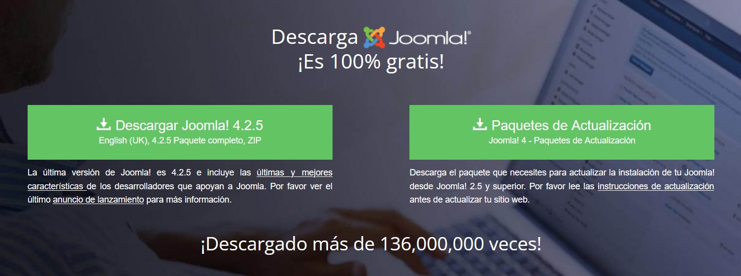 Descargar Joomla web oficial