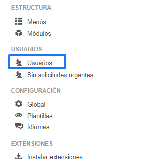 Cómo crear usuarios en Joomla