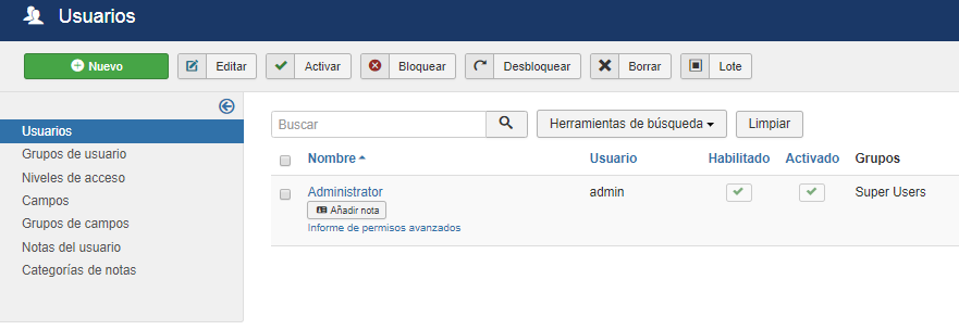 Cómo crear usuarios en Joomla