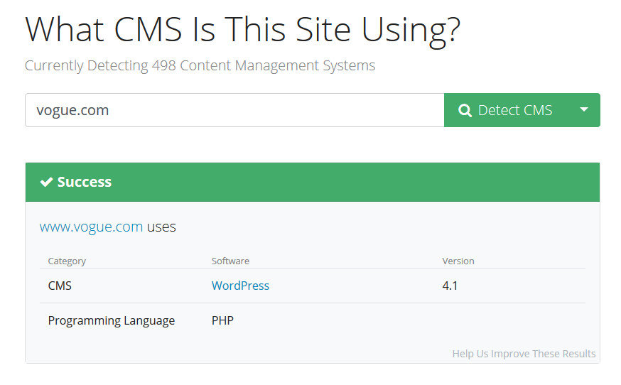 Cómo saber con qué CMS está hecha una web con WhatCMS.org