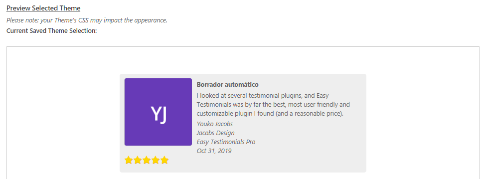 Configurar Easy Testimonials