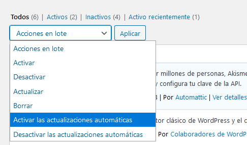 Ejemplo de cómo realizar tareas en bloque en WordPress