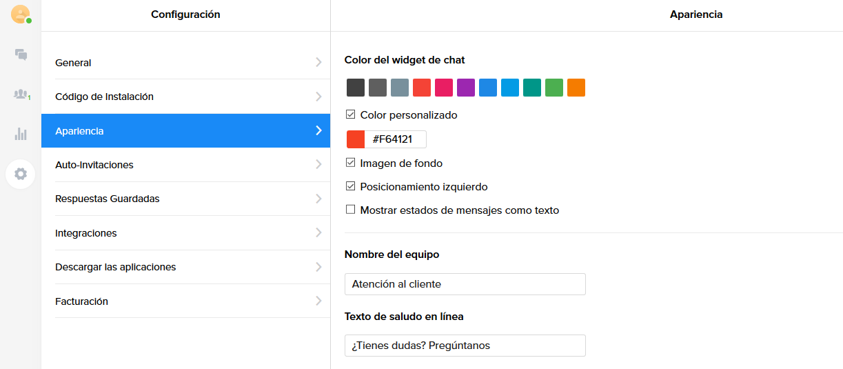 Configuración Chaport Live Chat WordPress