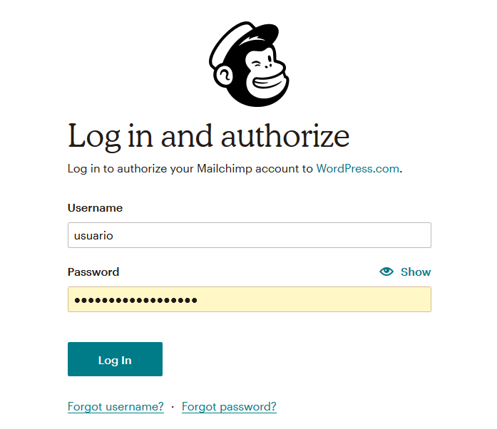 Autorizar el acceso de WordPress a Mailchimp con Jetpack