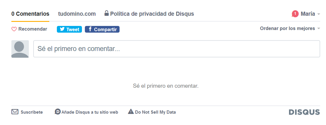 Sistema comentarios con Disqus