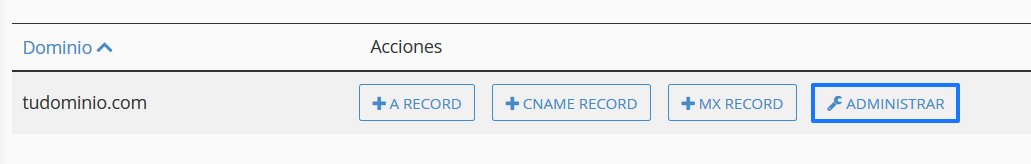 Administrar la zona DNS de un dominio en cPanel