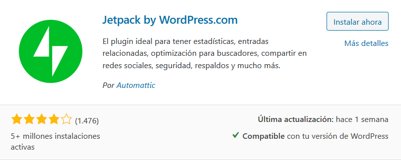 Instalar Jetpack en WordPress