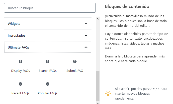 Añadir la sección de FAQs a WordPress con el plugin Ultimate FAQ con Gutenberg