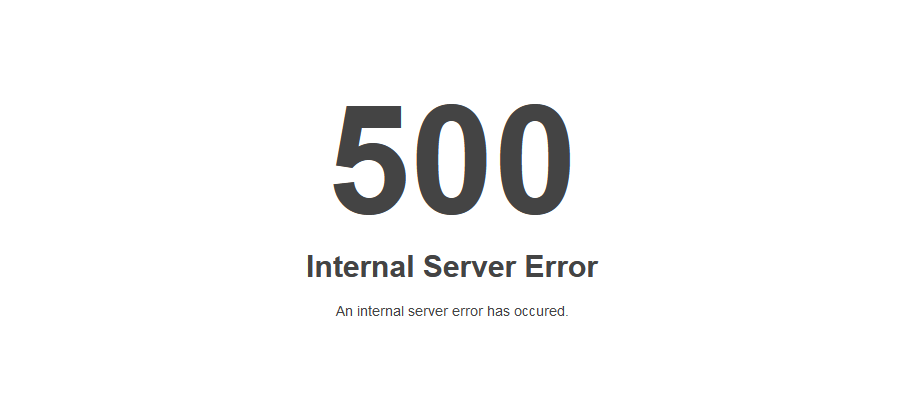 Ejemplo de error 500 en un servidor LiteSpeed.