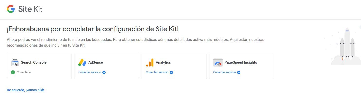 Conectar servicios de Google con el plugin Site Kit