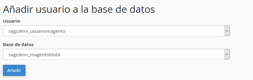 Añadir un nuevo usuario para una base de datos en cPanel