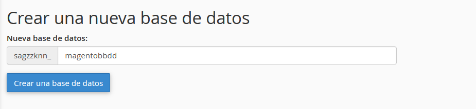 Crear una nueva base de datos en cPanel