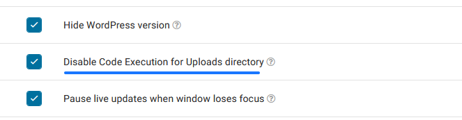 Deshabilitar la ejecución de código en Wordfence