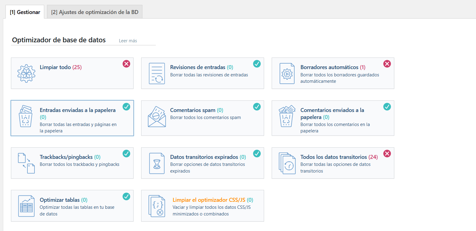 Optimizar la base de datos con LiteSpeed Cache for WordPress