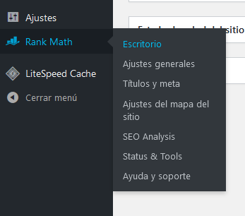 Acceder al escritorio de Rank Math