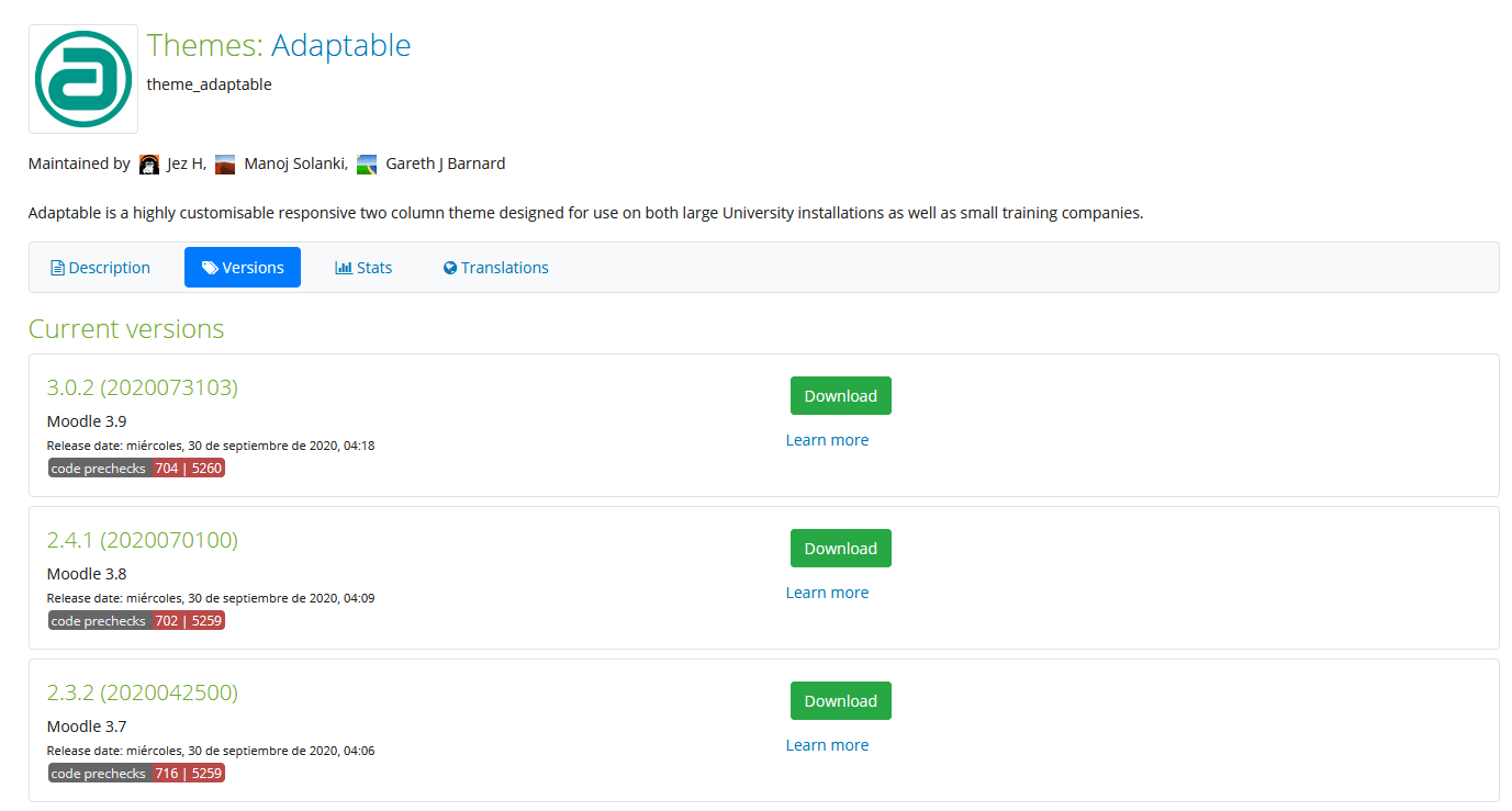 Descargar un tema en Moodle