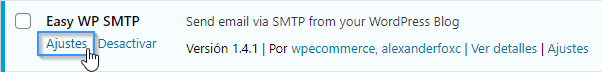 Acceder a los ajustes del plugin Easy WP SMTP en WordPress