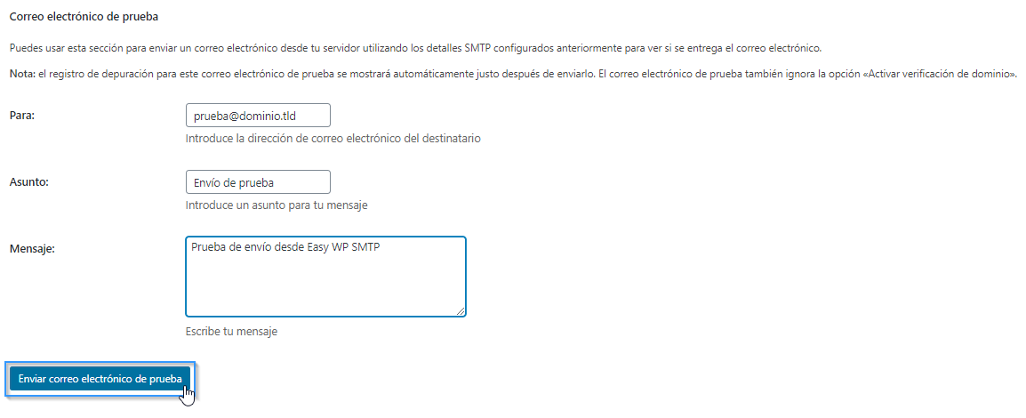 Cómo comprobar si hemos configurado SMTP en WordPress de forma correcta