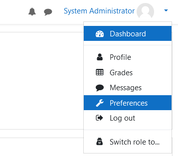 Acceder a las preferencias del administrador de Moodle