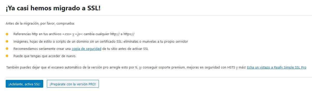 Activar Really Simple SSL en WordPress