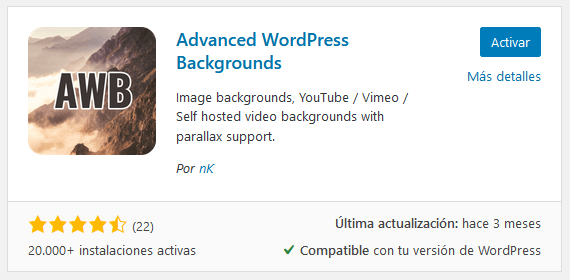 Plugin Advanced WordPress Backgrounds