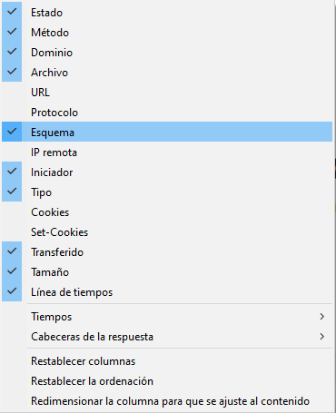 Abrir esquema del inspector de elementos del navegador