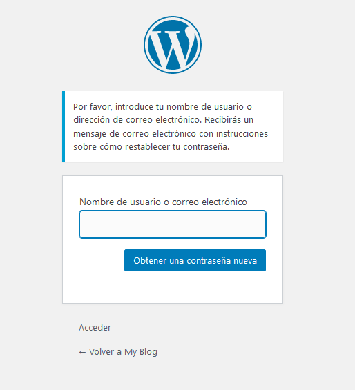 Restablecer la contraseña del usuario admin de WordPress