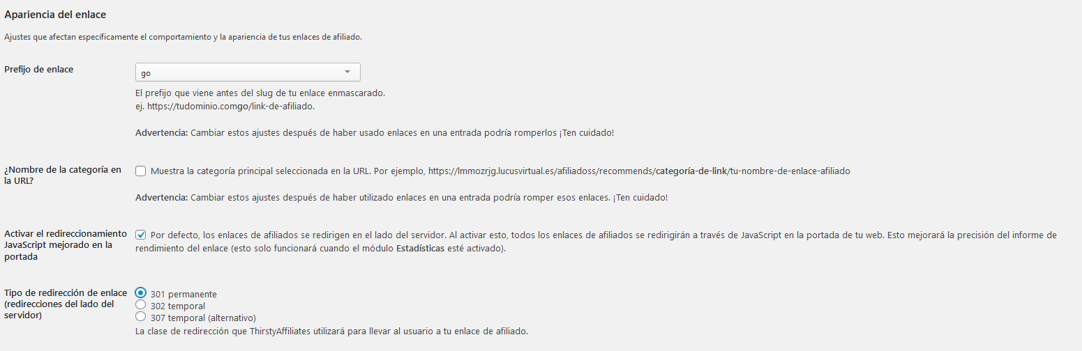 Gestión de enlaces de afiliados con el plugin ThirstyAffiliates de WordPress