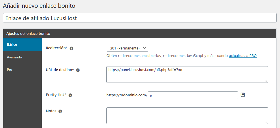 Gestión de enlaces con el plugin Pretty Links de WordPress