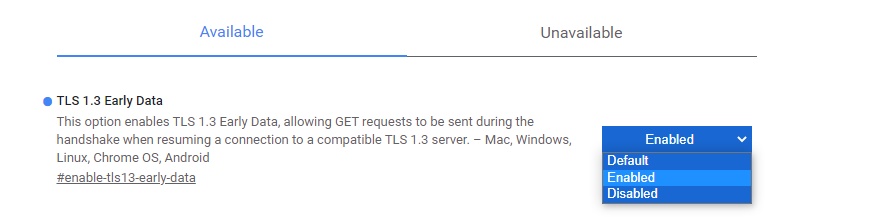 Activar soporte TLS 1.3 en Google Chrome