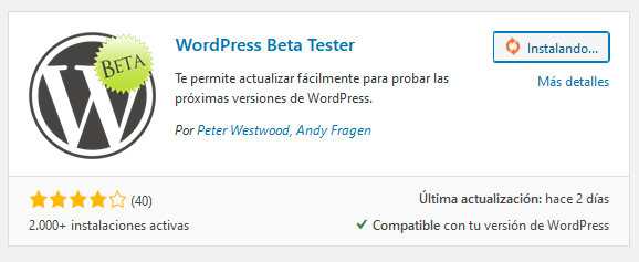 Plugin WordPress Beta Tester