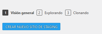 Crear un nuevo sitio con el plugin WP-Staging