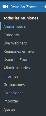 Crear una reunión de Zoom en WordPress