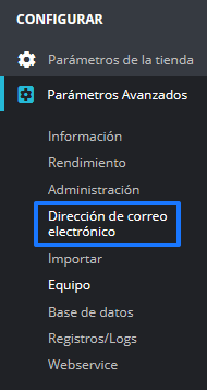 Configurar las direcciones de correo electrónico en PrestaShop