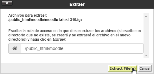 Subir la nueva versión de Moodle al hosting