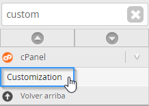 Abrir la herramienta de customización de WHM