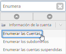 Buscar una cuenta de cPanel en el WHM