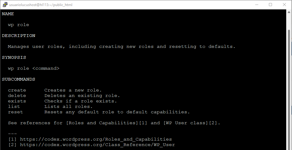 Subomandos de WP-CLI para gestionar roles de usuario
