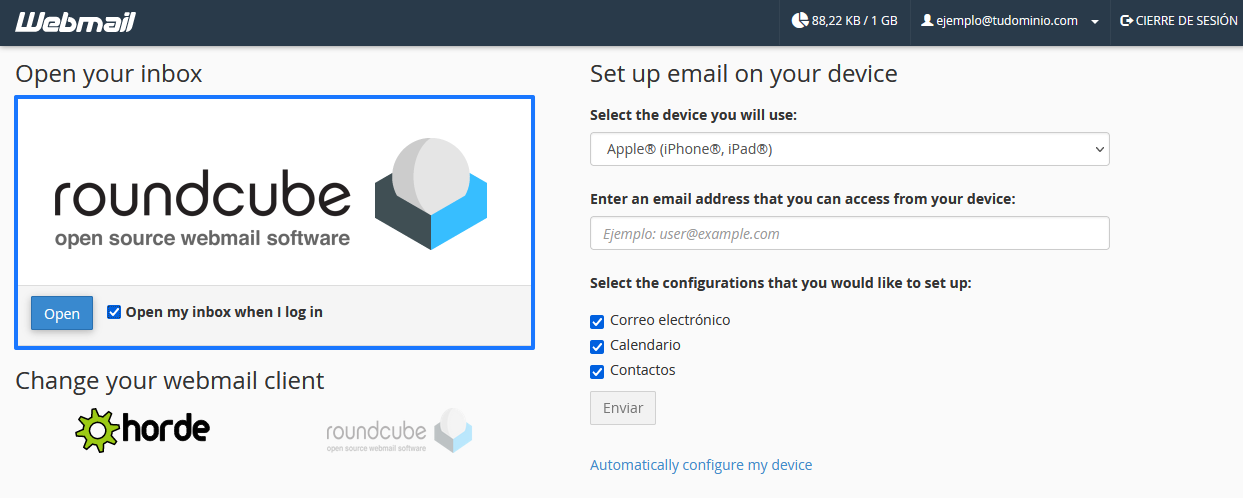 Entrar a Roundcube Webmail