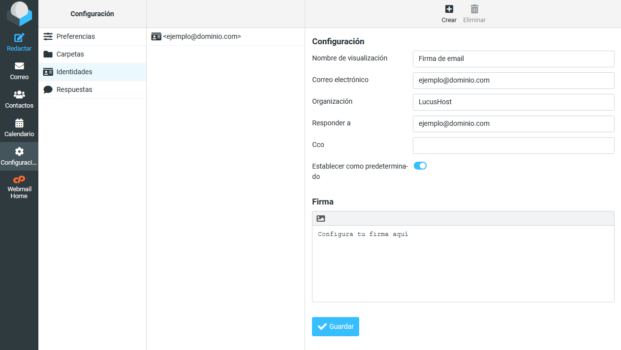 Configurar una firma en Roundcube