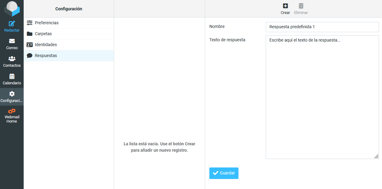 Crear respuestas predefinidas en Roundcube Webmail